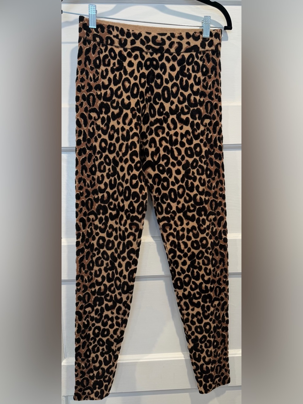 Milly Leopard Print Fleece Leggings - Brown & Black